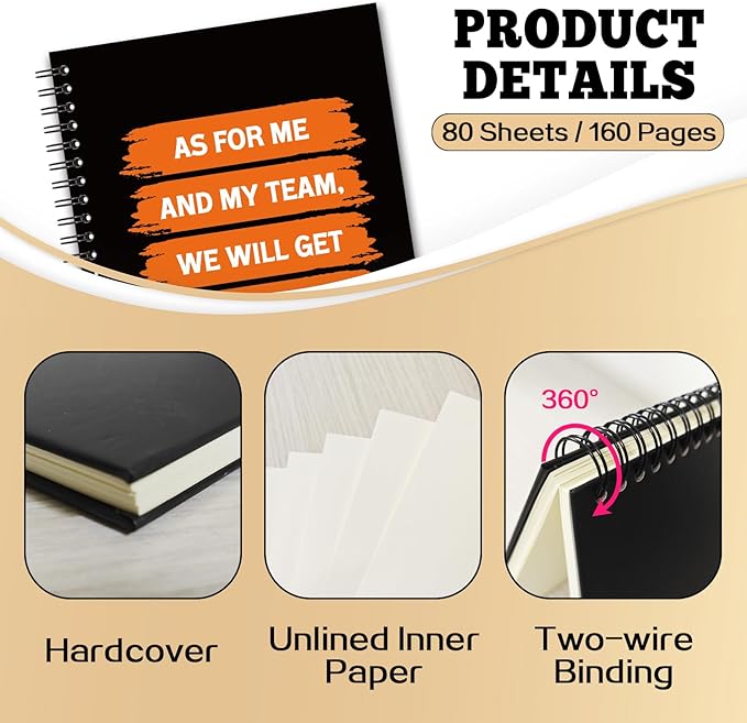 YAZMEEN Dream Team Blank Spiral Notebook(160 Pages) As for Me and My Team Hardcover Sketchbook Team Gift for Employee Coworker Funny Appreciation Gift for Colleague Friend Team Member Office Worker