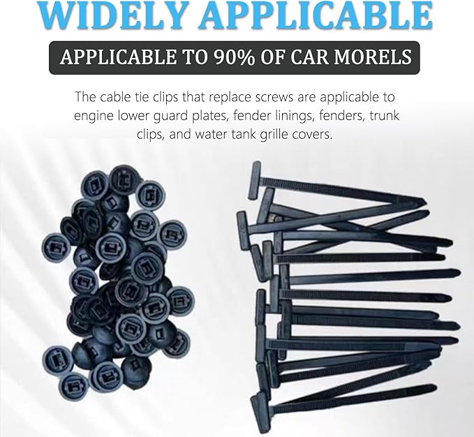 150 PCS Nylon Universal Cable Tie Buckle | Self-Locking Zipper Clips for Auto/Car Repair & Garage Organization | UV-Resistant Zip Tie Clips for Home & Industrial Use