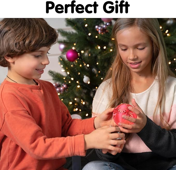 Gear Ball 3D Printed Cube Fidget Toy,Gear Sphere Fidget Toys,Sensory Toys for Stress and Anxiety Relief, Desk Toy Fidget Spinners,Stocking Stuffers for Adults & Kids Gift(Golden Red, 2.3 Inch)