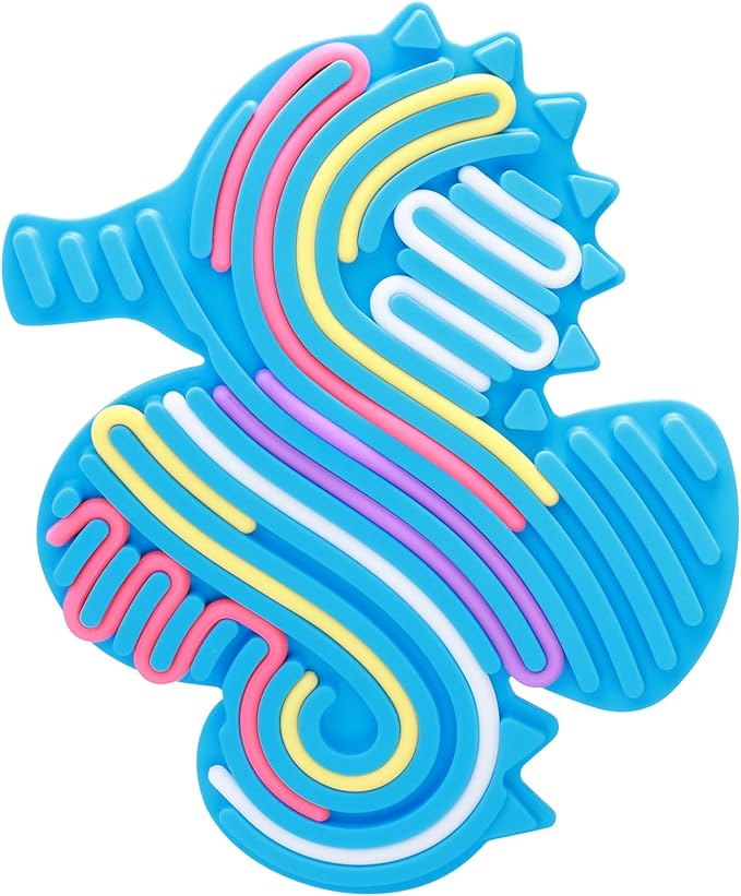 1Pcs Seahorses Sensory Activity Board, Fidget Sensory Toys for Kids Adults, Duble Sided Design Busy Board for Fine Motor Skill, Calm Down Fidget Toy for Stress Relief, Calming, Focus, and Autism