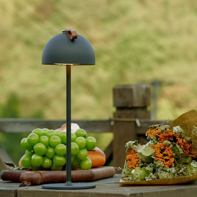 Outdoor Table Lamp,8-75 Hours Battery Powered Lights,Black Rechargeable Desk Lamp,Waterproof,Magnetic,Stepless Dimming,Adjustable Height,for Camping,Living Room,Dinner,Shower,Night Light