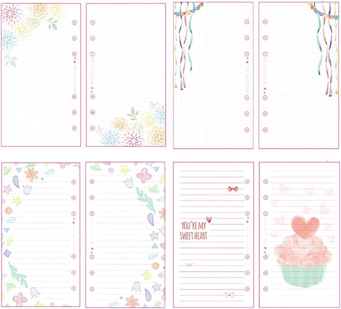 TopHomer 101PCS Lined Refill Paper,Refill Binder Planner Inserts 6 Ring Punched Ruled Paper for Refillable Personal Planner Notebook Journal Filler Paper(A5)