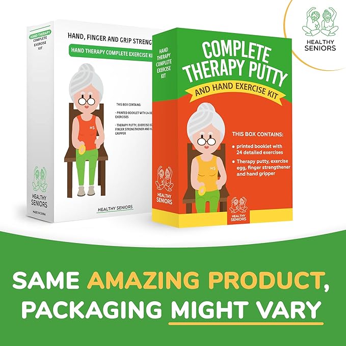 Physical Therapy Putty Kit, Finger Exercisers, and Hand Strengtheners. Improves Grip Strength, Dexterity, and Mobility. Supports Injury and Recovery Stress Relief