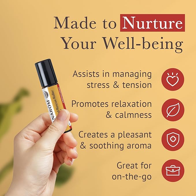 Pranarom - Heavy Head Rescue Roller 8ml - Aromatherapy with Essential Oils - Organic Blend for Tension - Warming & Cooling Effects - Easy Roll-On Application