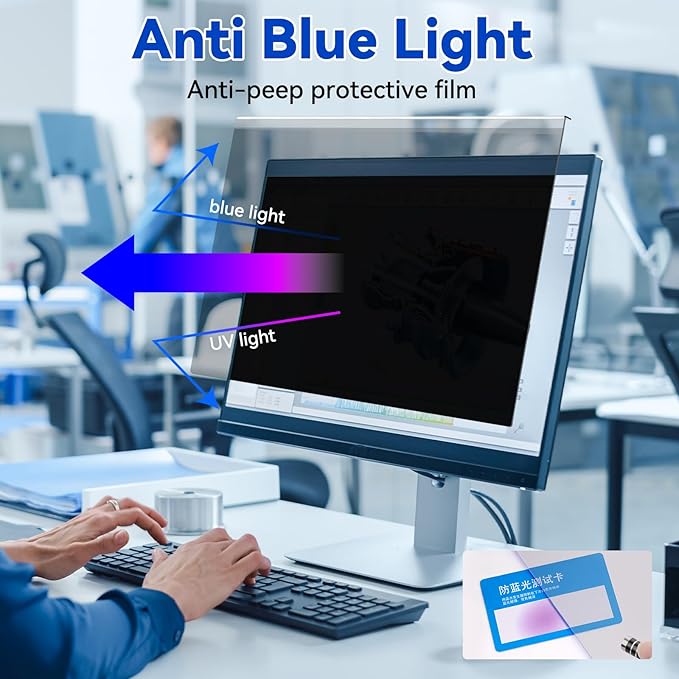 MOSISO 20-22 inch Computer Privacy Screen Protector for 16:9 Monitor, Eye Protection Frame Hanging Type Removable Anti-Scratch Acrylic Privacy Filter for Diagonal 20, 21.5, 22 inch PC Monitor