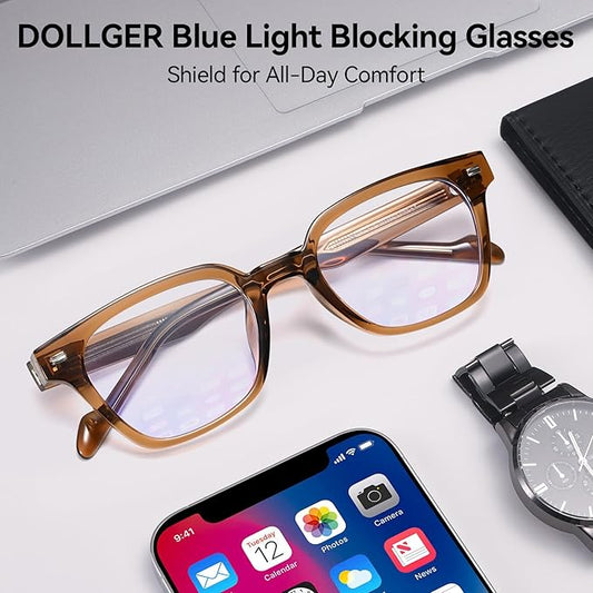 Dollger Blue Light Glasses for Men Women Blue Light Blocking Computer Screen Glasses Men Clear Frames Eyeglasses