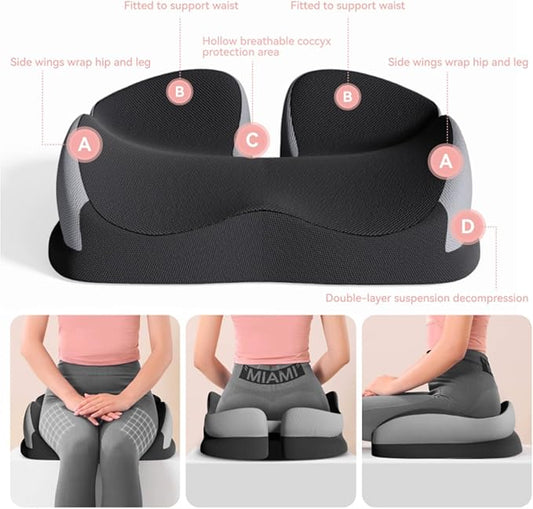 Seat Cushions for Office Chairs Wheelchair Cushion for Long Sitting Back Pain,Memory Foam Seat Car Computer Desk Chair Cushion,Coccyx Cushion for Tailbone Pain Relief Cushion Office Chair Butt Pillow