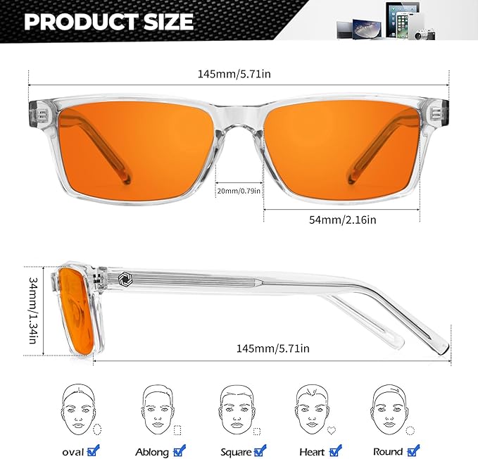 ANYLUV Blue Light Glasses Men Woman, Blue Light Blocking Glasses for Computer Gaming, Eye Strain Relief Eye Protection