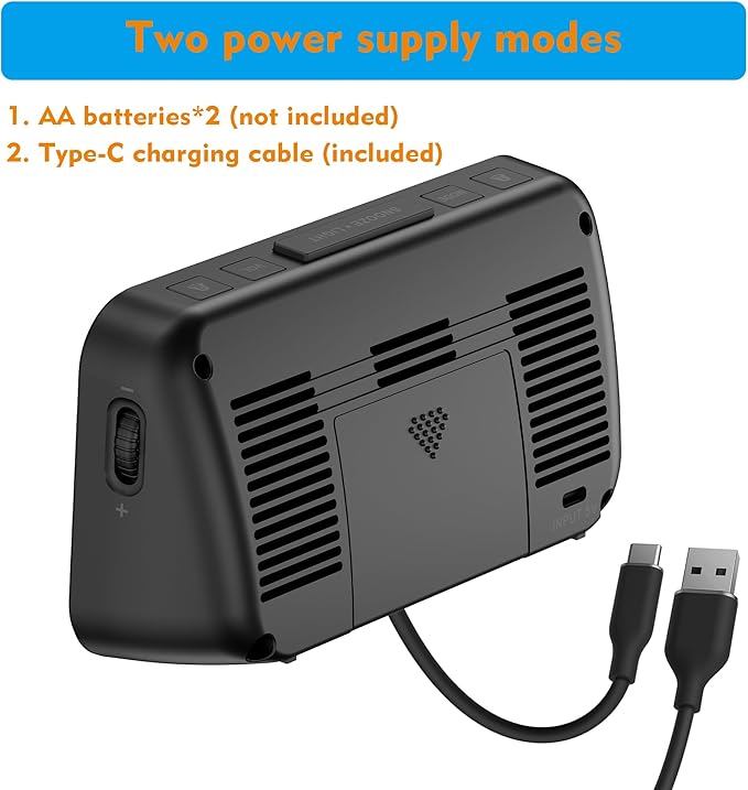 Digital Dual Alarm Clock for Bedroom,Visual Timer Clock for Kids,Dual Display Countdown Stopwatch Timer Dual Alarm Clock, Time Management Station for Homeschooling Teaching Home Kitchen Office (Black)