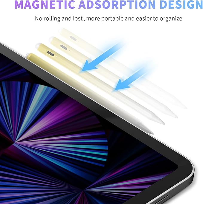 Stylus Pen for iPad 6th-11th Generation-2X Fast Charge Active Pencil Compatible with 2018-2025 Apple iPad Pro 11"/12.9"/M4, iPad Air 3/4/5/M2/M3,iPad Mini 5/6 Gen-Gradient White Yellow