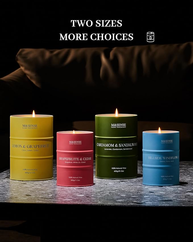 M&SENSE Wild Rose Large Natural Scented Candle, 120 Hours Long Lasting Soy Candles 21.2oz, Stress Relief Luxury Aromatherapy Candles for Women, Romantic Candle Valentines Day Gifts for Her