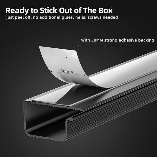 YECAYE 94.2in Cable Management, Cable Organizer,Adhesive Mount Cord Organizer for Desk, Cord Organizer, No-Drill Desk Wire Management for Home Office, Baby proofing, Black