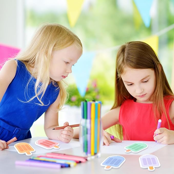 24 Pack Popsicle Sticky Note 6 Colors Ice Pop Memo Pad Colorful Summer Reminder Note for Annotating Office Classroom Study, 480 Sheets