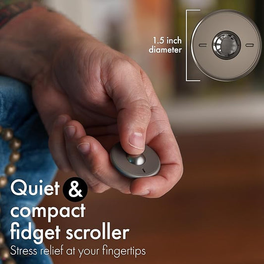 ONO Scroller- Handheld Fidget Toy for Adults | Help Relieve Stress, Anxiety, Tension | Promotes Focus, Clarity | Compact, Portable Design (Natural - Titanium)