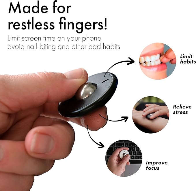 ONO Scroller- Handheld Fidget Toy for Adults | Help Relieve Stress, Anxiety, Tension | Promotes Focus, Clarity | Compact, Portable Design (Black - Aluminum)