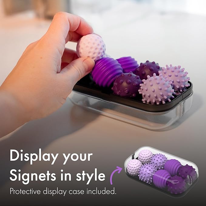 ONO Signets – Silicone Magnetic Balls with Textured Dimples, Bumps, and Waves | Fun to Play with Fidget Toy for Adults | Help Relieve Stress, Anxiety, Tension (Lavender, Set of 4)