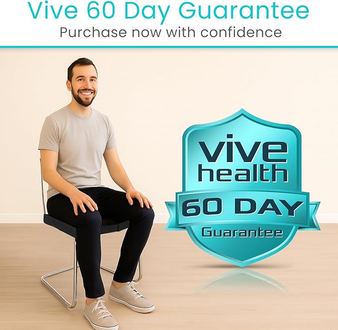 Vive Orthopedic Seat Cushion - Folding Wheelchair Cushion - for Stadium, Car, Office Chair Seat - Portable Coccyx Pad for Comfort Support Pillow for Sciatica, Lower Back, Tailbone Pain Relief