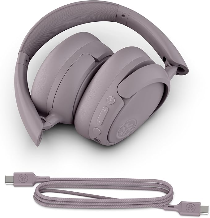 JLab JBuds Lux ANC Wireless Headphones, Mauve, Hybrid Active Noise Cancelling, Customizable Sound, Spatial Audio Compatible, Premium Over-Ear Bluetooth Headset