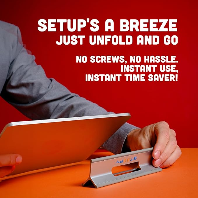 Steepy Adjustable Laptop Riser Portable and for Desk - 3 Heights Computer Stand