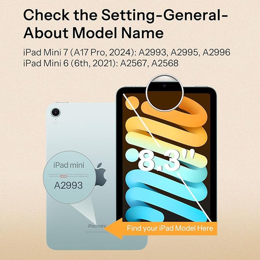 SPARIN 2 Pack Paper Glass Screen Protector for iPad Mini 7 (A17 Pro) & iPad Mini 6 8.3 inch (7th/6th Gen, 2024/2021), Matte Film for Drawing/Writing with Auto Application Tray