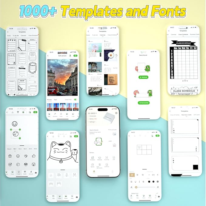 PRT Mini Sticker Printer with 1 Roll Paper, Portable Thermal Sticker Maker Machine for Notes, School Supplies & DIY Labels, Wireless Bluetooth with Free App, Compact for Students, Office & Home Use