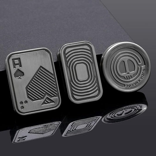 Metal Fidget Slider Gift Pack, EDC Fidget Toy for Adults, Home Office Executive Desk Toy Stress Relief Toy, Ideal Gifts for ADHD, ADD & Autism (Silver)