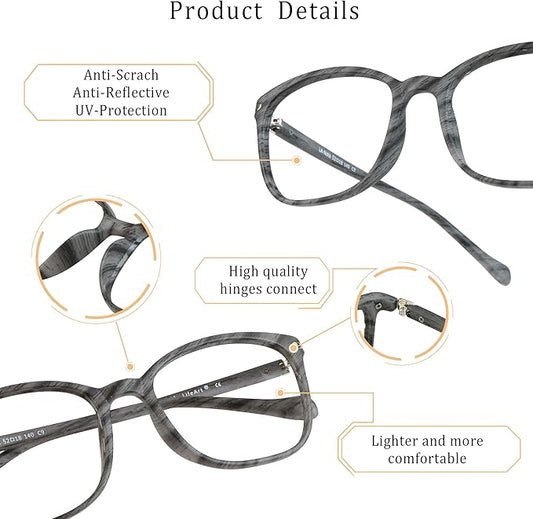 LifeArt Blue Light Blocking Glasses, Anti Eyestrain, Computer Reading Glasses,TV Glasses for Men and Women