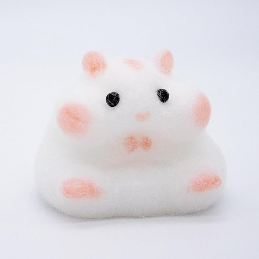 Hamster Shaped Taba Squishy Cute Soft Squishy Handmade Silicone Toys Stress Relief Squeeze Plaything Gifts (White)