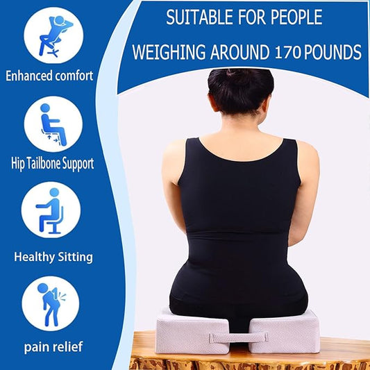 Extra Thick Office Chair seat Cushion, Back and Hip Pads, Non-Slip seat Cushion for Long Hours in wheelchairs/Cars and Dining Chairs.