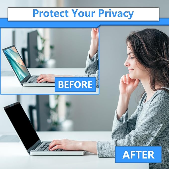 ZOEGAA Magnetic 12.5 Inch Laptop Privacy Screen Filter, for Removable & Reusable 16:9 Widescreen Display Laptop Privacy Screen 12.5 inch and Anti-Spy Anti-Blue Light Anti-Glare Protector
