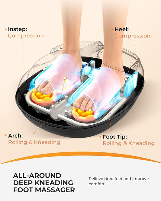 CooCoCo Upgraded Shiatsu Foot Massager - FSA Eligible, Foot Massager for Plantar Fasciitis, Neuropathy, HSA Feet Massager with Heat, Gifts for Women Men Mom Dad, Foot Pain Relief, Home Office Use