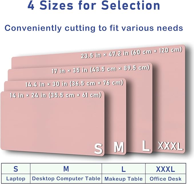 Boutilon Leather Desk Pad Protector,Non-Slip Mouse Pad,Laptop Desk Pad,Office Mouse Mat,Waterproof Leather Desk Blotter,Desk Writing Pad for Office and Home (L-Pink,35"x 17")