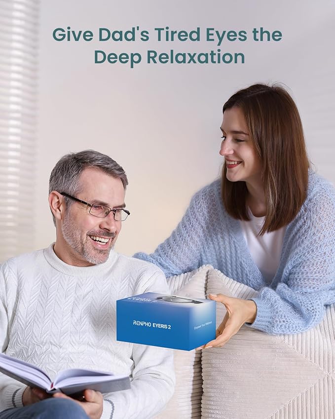 RENPHO Eyeris 2 Eye Massager with Heat and Cooling, Birthday Gifts for Mom Dad Women Men Heated Eye Mask for Reduce Strain Improve Sleep