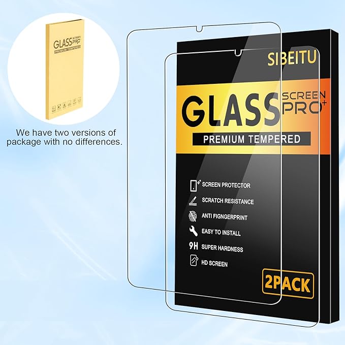 SIBEITU 2 Pack Screen Protector for iPad Mini 7 A7 Pro 2024/iPad Mini 6th 2021, 8.3 Inch HD Clear 9H Hardness Tempered Glass Film Compatible with iPad Mini 7/6, Scratch Resistent, Touch Sensitive