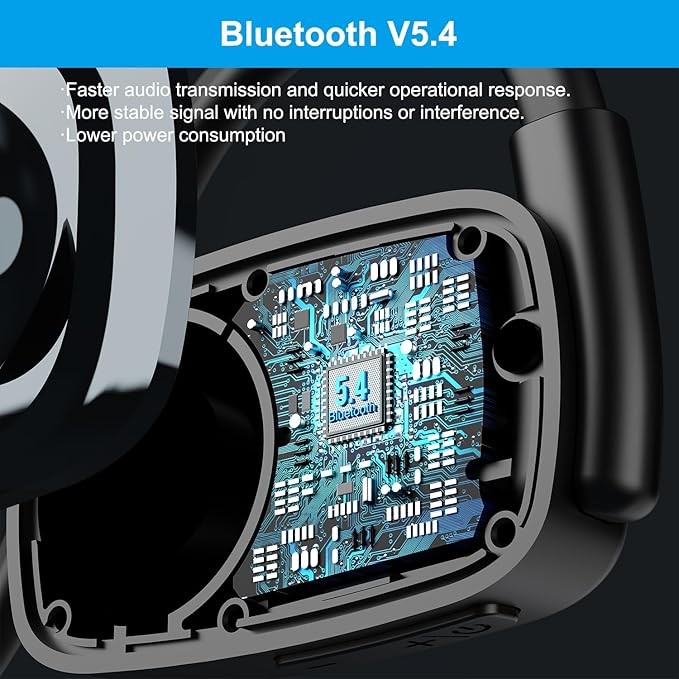 AI Language Translator Earbuds, Open Ear Headphones with Microphone, Supports Audifonos Traductores Inglés Español, Real-time Translation, Live Recording, AI Assistant(Gunmetal with AI)