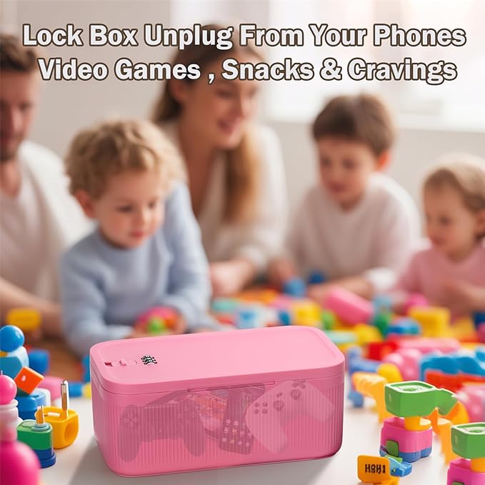 Zmains Small Medicine Box - 2L Small Lock Box With Code, Portable Lockable Storage Boxes for Personal Items, Refrigerator Phone Lock Box Food Locked Box with Locking Lid for Home and Office