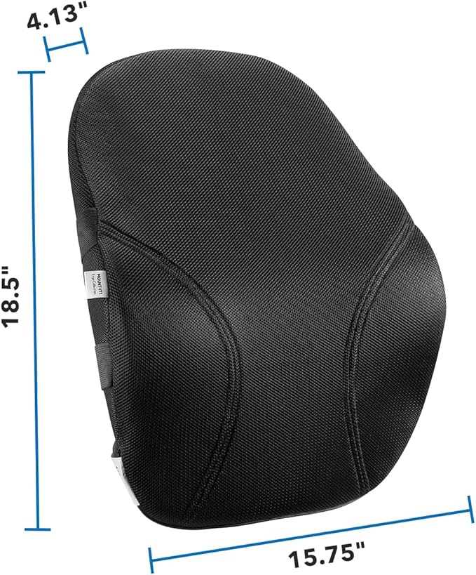 Mount-It! Office Chair Cushion, Lumbar Support Pillow for Office Chair, Back Support Pillow for Desk Chair, Gaming, Home or Car with Memory Foam Filling, Relief Back Pain Improve Posture, Black Large