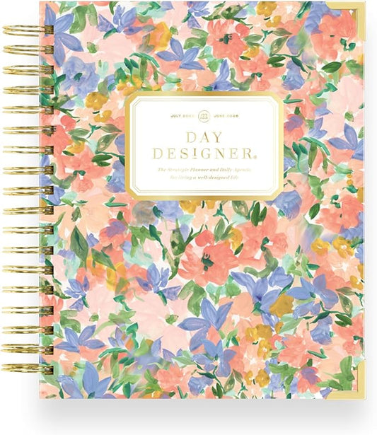 Day Designer 2025-2026 Daily Planner – Premium Planner for Stylish Organization. Combines Monthly Calendar, Hourly Schedule, To-Do List, Gratitude, Goal Setting, Inspirational Quotes, Stickers & More. Elegant laminated Cover with Gold Accents (Lorelei)