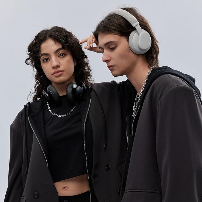 Active Noise Cancelling Headphones, Wireless Over Ear Bluetooth Headphones with Microphone, 40H Playtime, Comfortable Fit,Bluetooth 5.3,Grey