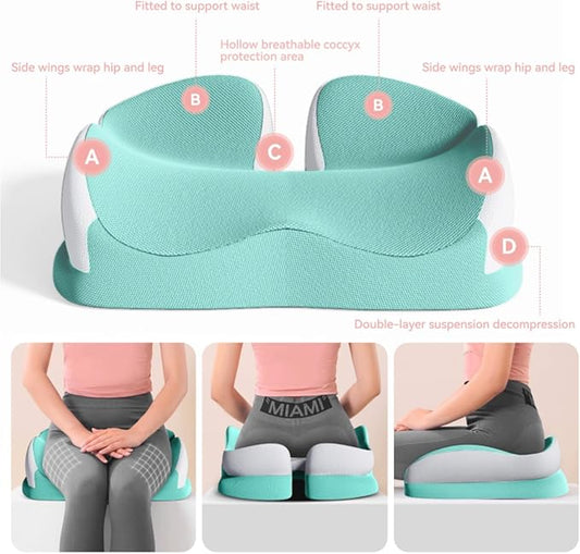 Seat Cushions for Office Chairs Wheelchair Cushion for Long Sitting Back Pain,Memory Foam Seat Car Computer Desk Chair Cushion,Coccyx Cushion for Tailbone Pain Relief Cushion Office Chair Butt Pillow