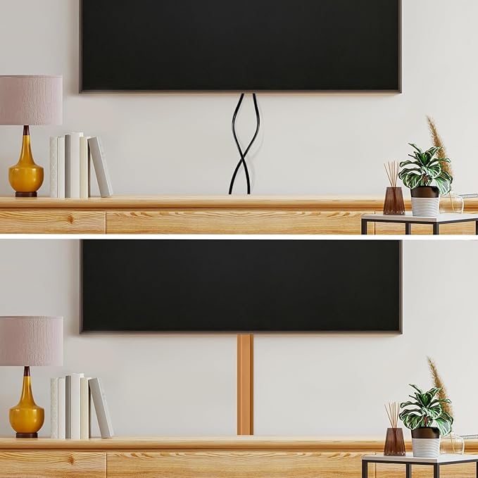 Rubber Bond TV Cord Hider Cable Protector - Strong Self Adhesive Wall Cord Cover Cable Hider - Low Profile Cable Management Wall Cord Concealer Cable Raceway