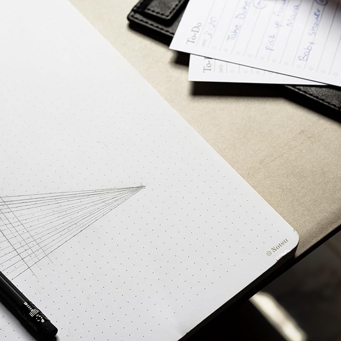 Notsu Dot Grid Notepads 11 x 17 inch | Large Dotted Memo Desk Pads with Premium Thick Paper 120gsm