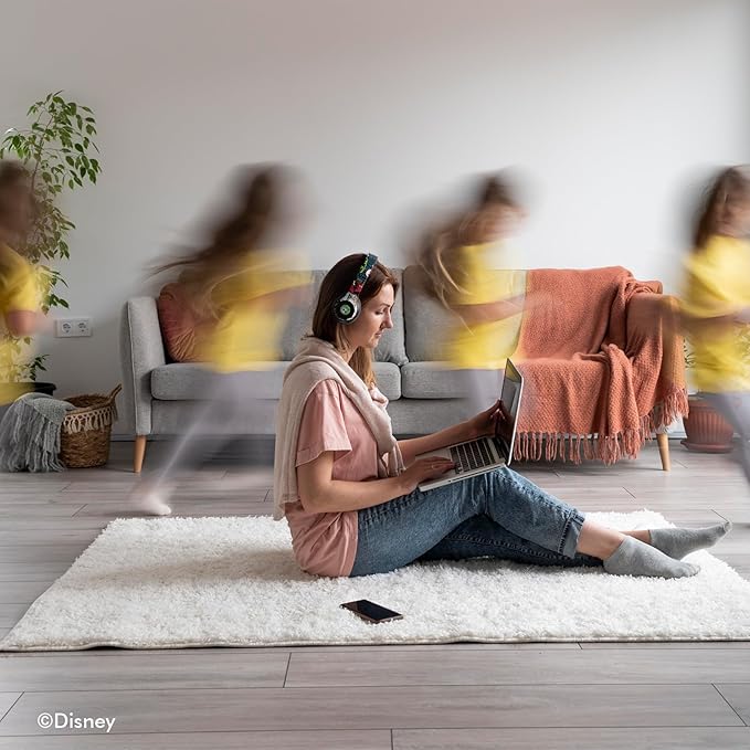 iJoy Disney Nightmare Before Christmas Jack Sticker Bluetooth Headphones - Wireless Foldable Over-Ear Headset, Built-in Mic, Enchanting Sally & Friends Design, for Adults & Kids