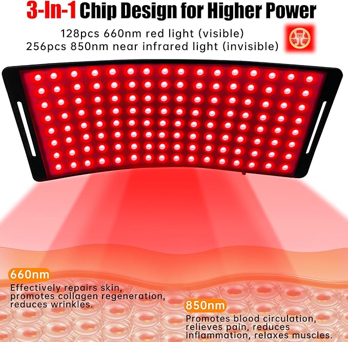 Red Light Therapy for Face and Body, 10-in-1 Multifunction Red Light Therapy Lamp with Stand, 660nm Red Light & 850nm Near Infrared Light Therapy Device with Red Light Therapy Belt and Stand