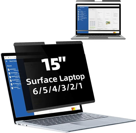 Mamol Magnetic Privacy Screen for 15 inch Surface Laptop 5/4/3/2/1, Removable Anti Spy Glare Blue Light Filter, Microsoft Surface Laptop Privacy Screen Protector 15 in