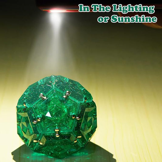 Magnetic Fidget Sphere Magnet Toys - Holographic Glitter Crystal Green - Magnets Sensory Toys - 12 Piece Set - Creativity Beyond Imagination, Inspirational, Recreational, Fun Desk Toy for Adults