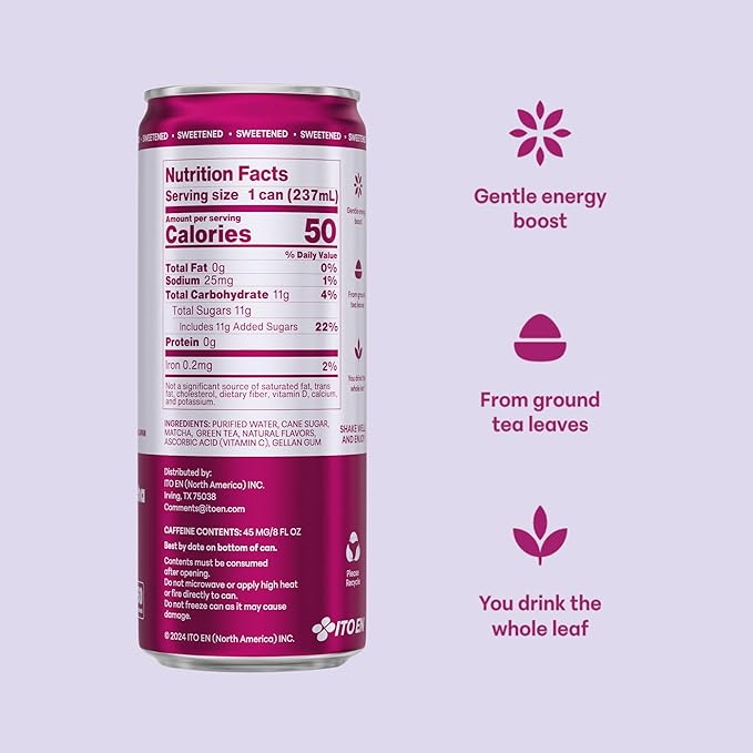 matcha LOVE Passion Fruit Matcha + Green Tea, Sweetened, 8 Ounce (Pack of 12)