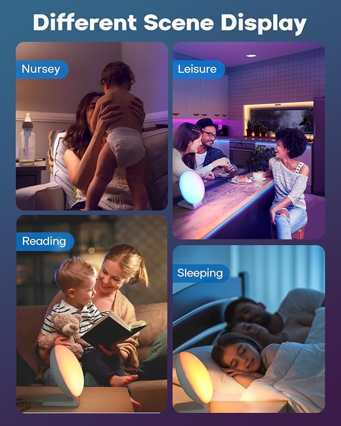 Dekala Sunrise Alarm Clock with Wireless Charger, White Noise Sound Machine, Night Light w/ 11 Light & 15 Sounds, Alarm Clocks for Bedrooms, Compatible with Apple Watch/Airpods/iPhone