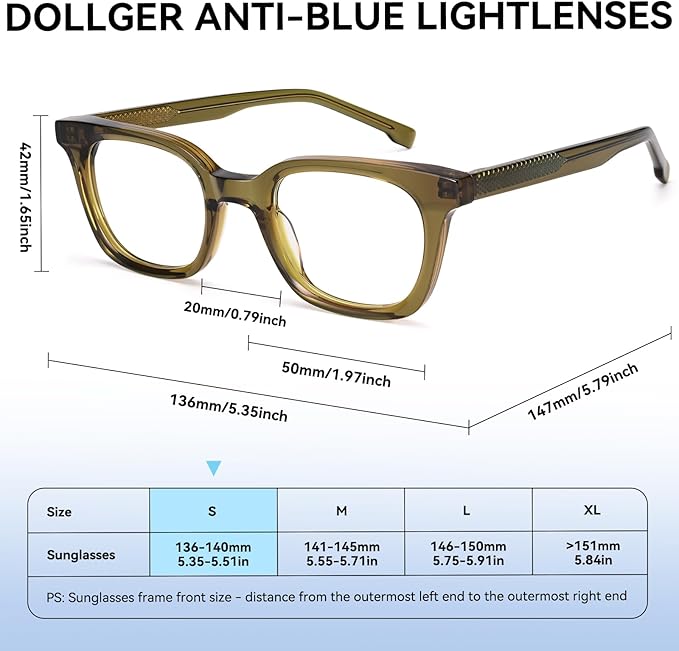 Dollger Blue Light Blocking Glasses For Woman Men Thick Frame Round Non-Prescription, pertain Work,Computer Gaming,TV