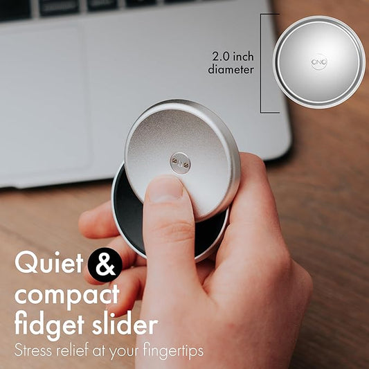 ONO Slider - Handheld Fidget Toy for Adults | Help Relieve Stress, Anxiety, Tension | Promotes Focus, Clarity | Compact, Portable Design (Grey - Aluminum)